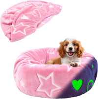 Round Dog Bed Cover Washable Elastic Edged 30×9.8 Inch – Essentials for Dogs - 30*30*9.8 Inch / Pink