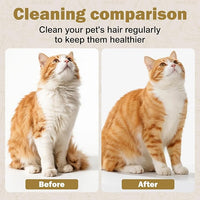 Cat Comb Dog Comb Pet Hair Removal Tool 6 Pack, Flea Combs for Cats and Dog, Grooming Brush with One-Click Self-Cleaning, Pet Grooming Supplies for Cats & Dogs