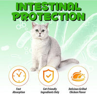 Cat Constipation Relief, Liquid Drops Supports Laxative Relief, Cat Herbal Supplements, Stool Softener Laxative Constipation Relief, Chicken Flavour- 60ml / 2 fl.oz(2PCS)