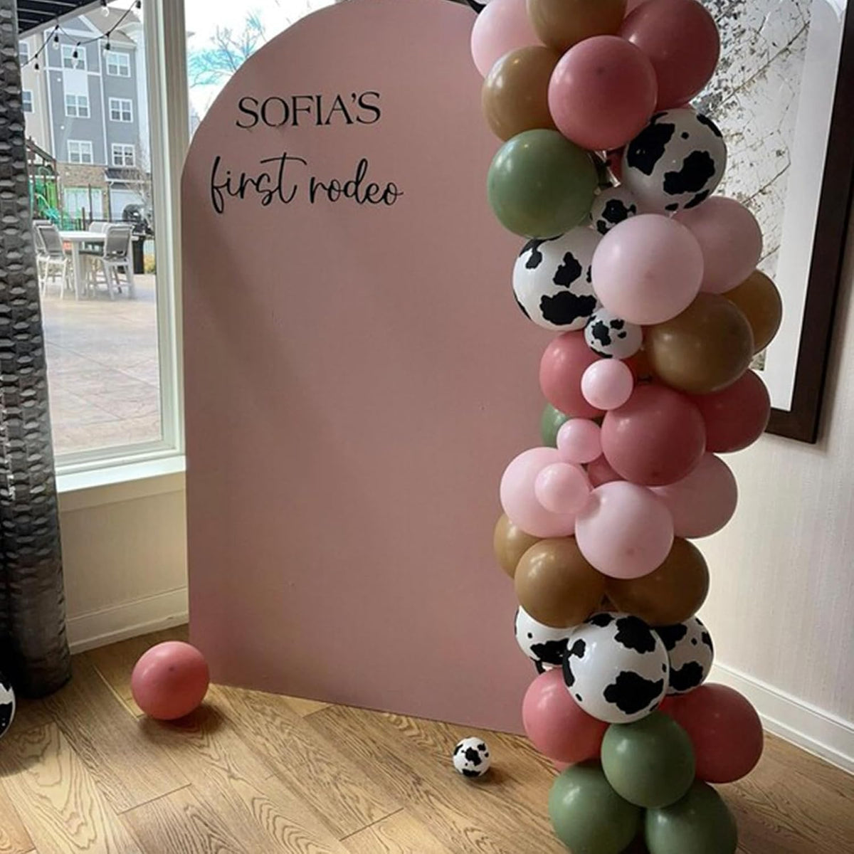 Sage Green Brown Balloons - Pink Green Cow - image 4