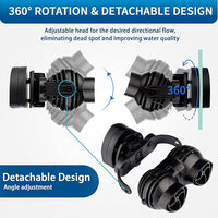 FREESEA Wave Maker for Aquarium Powerhead: 1600 GPH Circulation Pump - 360° Adjustable Power Head Wavemaker with Magnetic Suction for 75 Gallon - 125 Gallon Fish Tank | Saltwater | Freshwater