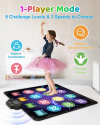 Gleamkid Dance Mat Toys for Kids: LED Light-Up 12-Button Electric - Battery 12 Button - image 2