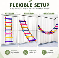 Flexible Wooden Bird Ladder Bridge for Cages, 8 Steps - 10Inch- 4 Ladders - image 3