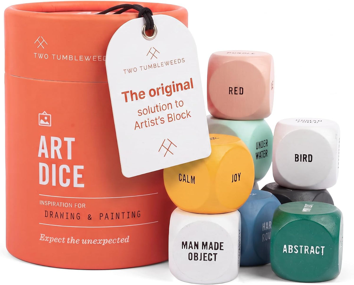 Two Tumbleweeds Art Dice, Drawing & Painting Prompt Game - Art Dice