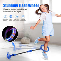Ankle Skip Ball for Kids, Portable Foldable Flash Wheel Skip Ball Toy – Fun for Kids & Family - Blue - image 3