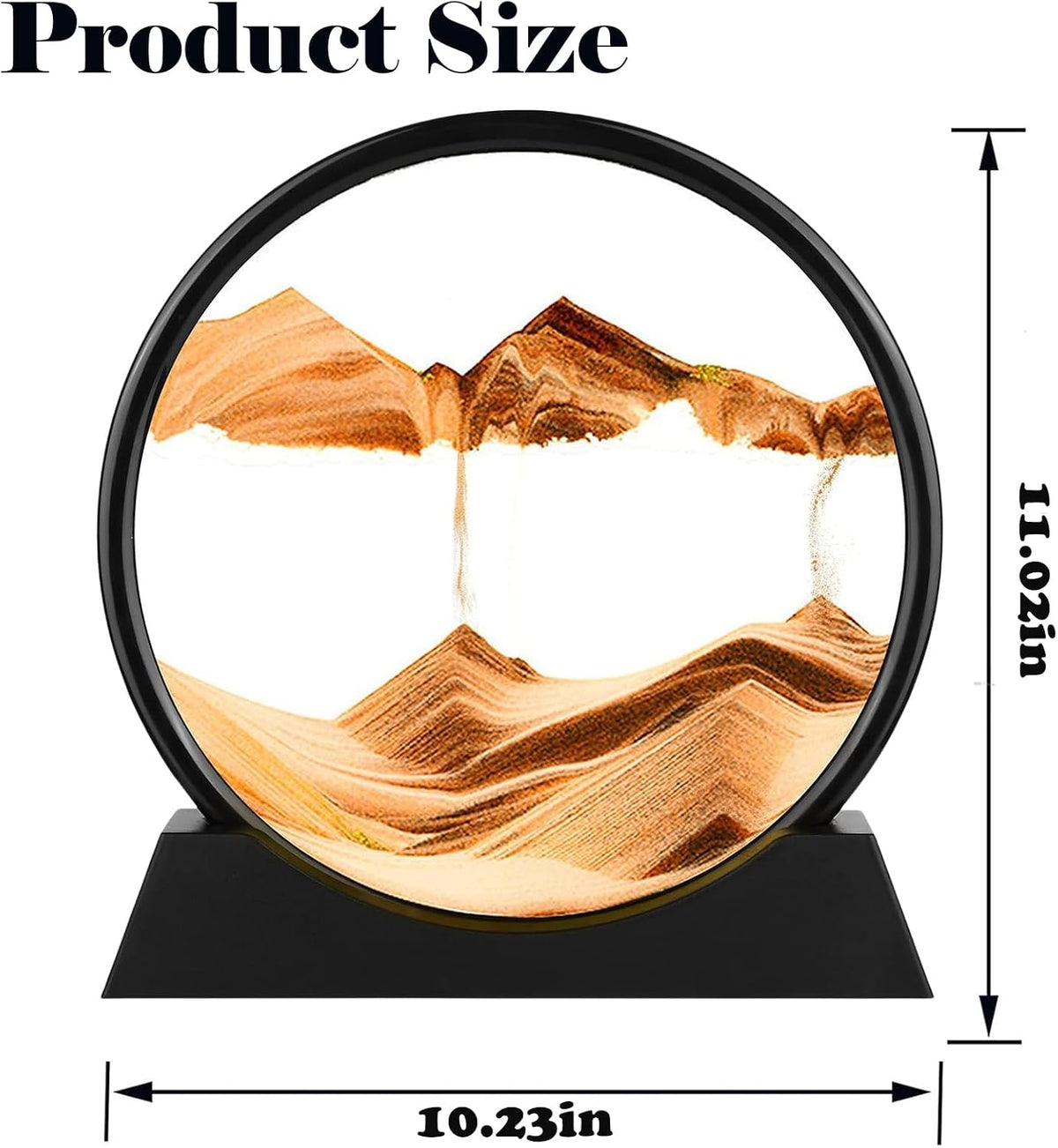 GEKETY 3D moving sand art picture in a round glass frame with layered blue sand - view 24