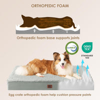 EHEYCIGA Orthopedic Dog Bed Large with Removable Washable Cover - 47*29*3.5 inches / Greyish Green - image 3