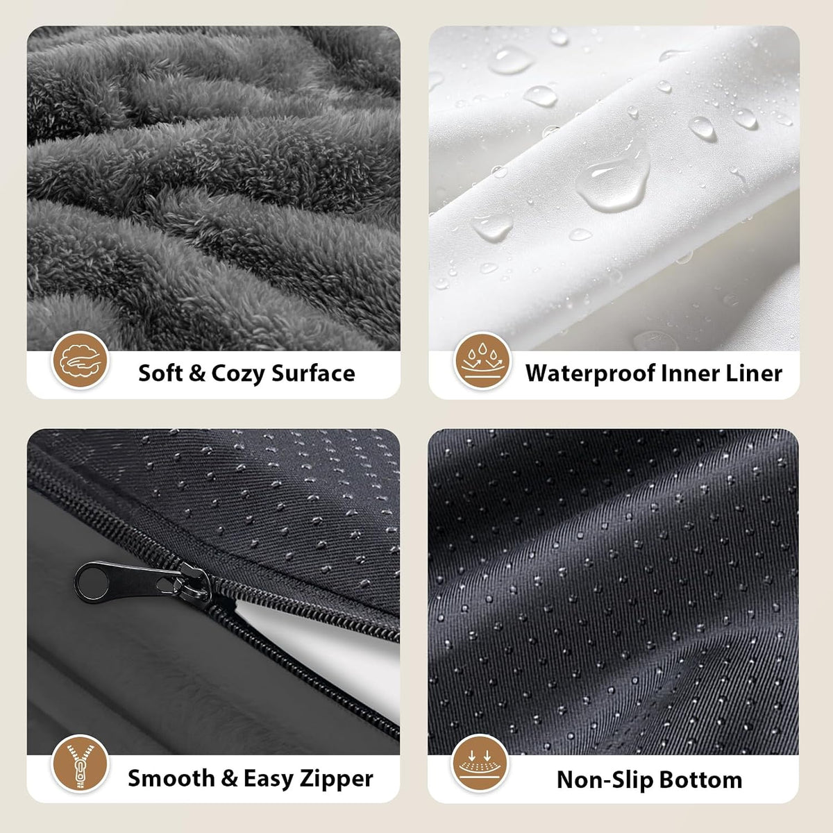 Waterproof Orthopedic Dog Bed for Large and Extra Large Dogs – Essentials for Dogs - Dark Grey / 36"L x 27"W x 7"Th - image 4