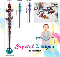 24" Large 3D Printed Dragon - Gold Red Blue / 24 inch - image 2