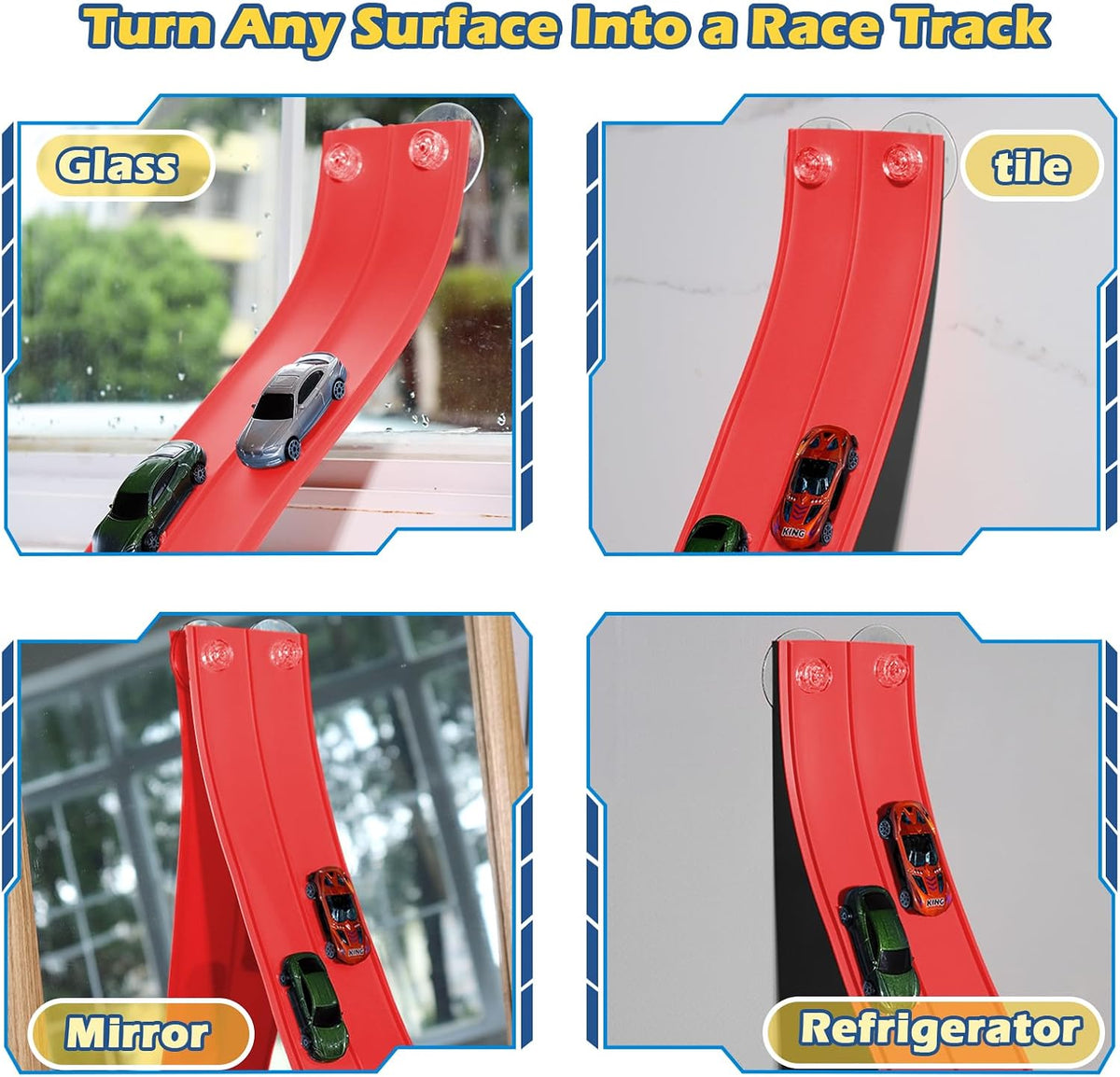 Flex Tracks 15 Ft Starter Set Flexible Race Track for Kids 3+ - Red - image 4