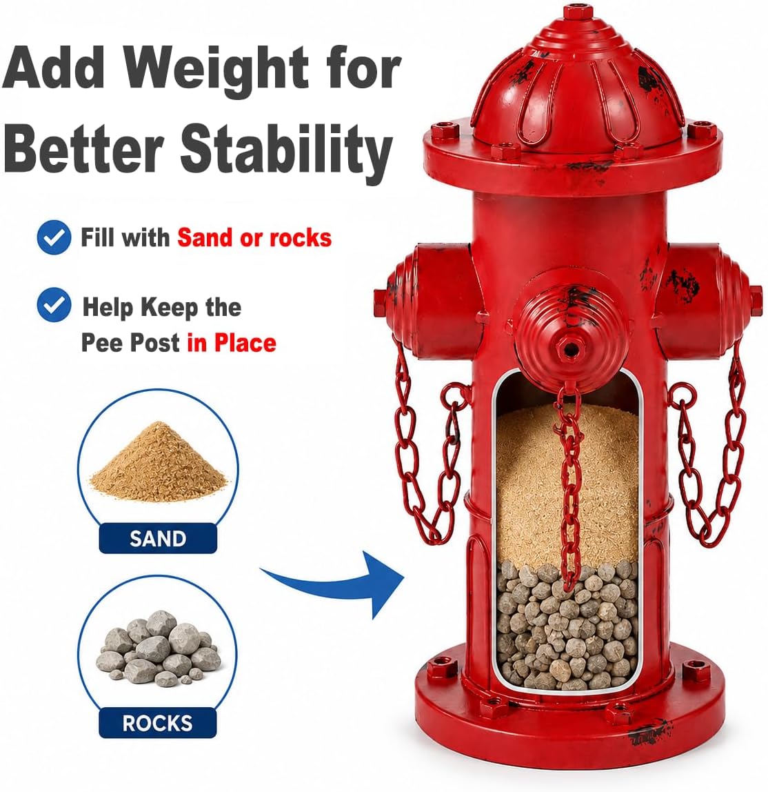 7.8" H Metal Potty Training Fire Hydrant for Dogs to Pee On Indoor - 10" - image 3