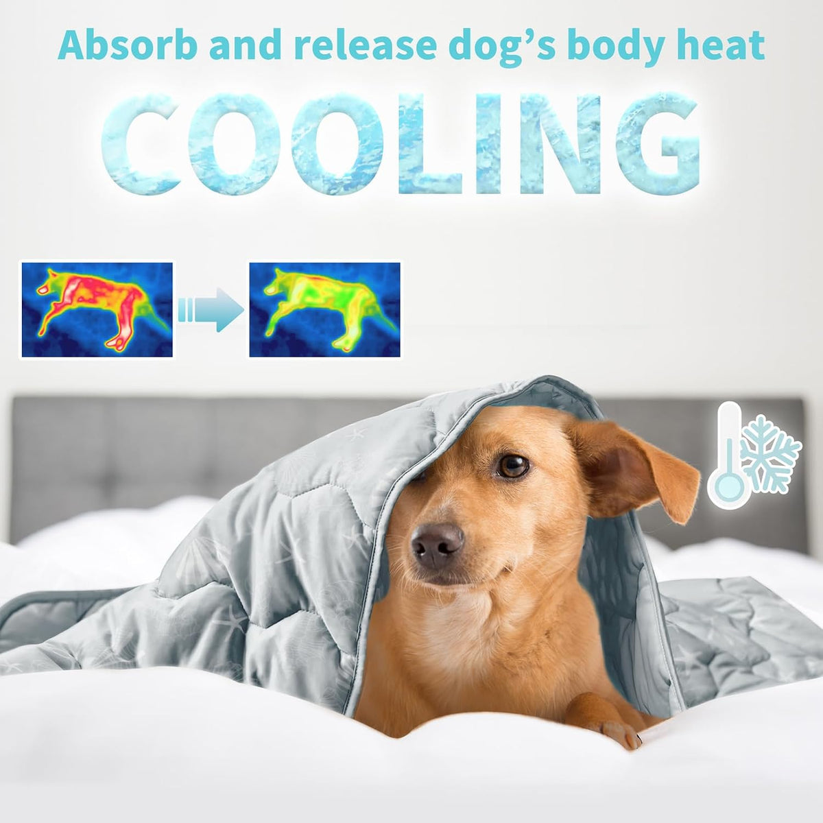 NWK Dog Cooling Blanket Q-Max>0.345 for Summer – Essentials for Dogs - Misty Gray / M (30''x 40'') - image 2