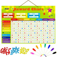 Magnetic Reward Behavior Star Chore Chart for One or Multiple Kids - Star Chart