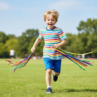 Sumind 6 pack of ribbon dance wands for kids with smooth hardwood rings and bright ribbons - view 16
