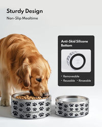 Dog Bowl, HomeRunPet Dog Food Water Bowl with Non-Slip Rubber Base, Metal Insulated Stainless Steel Dog Bowls, Double Wall Dog Bowl for Small Medium Large Dogs, Durable, Dishwasher Safe, 32oz