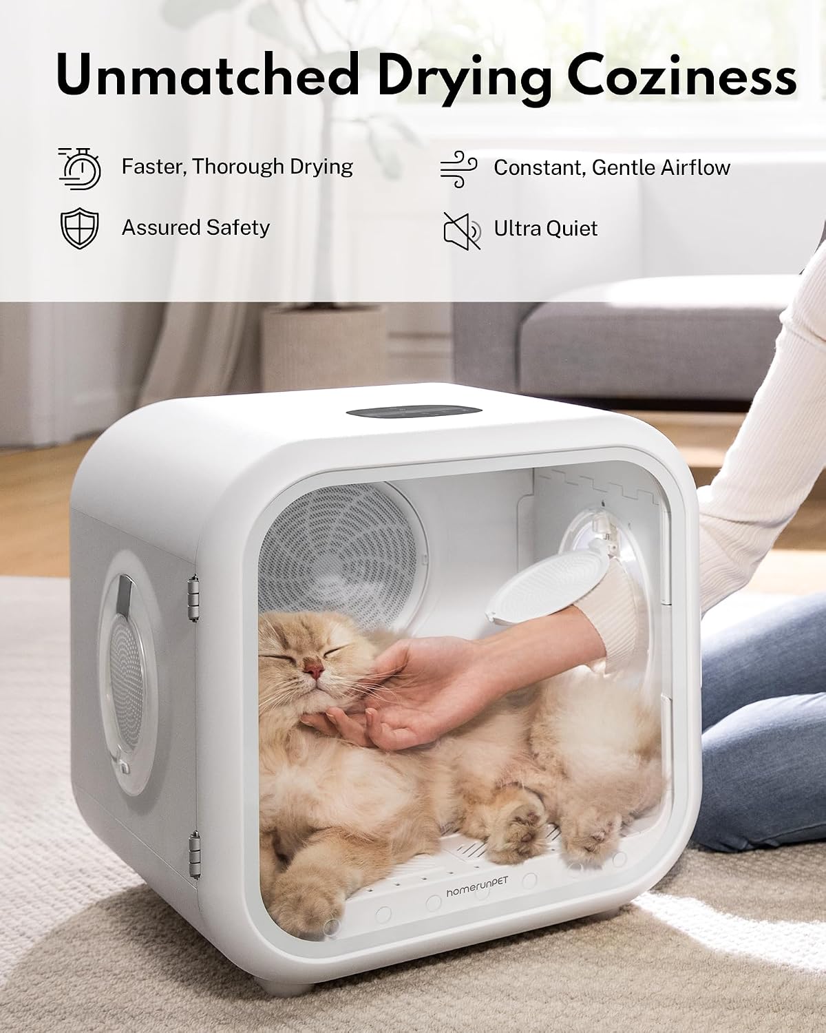 HomeRunPet Automatic Cat Dryer, 40dB Ultra Quiet Pet Dryer Box – Essentials for Cats - 50L - image 3
