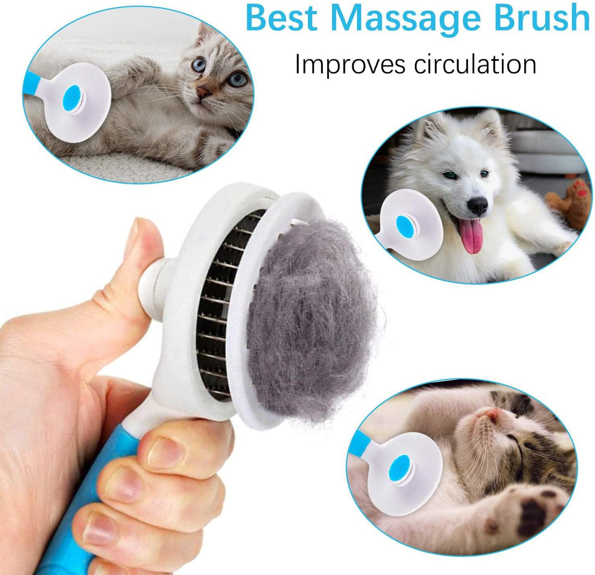 Self Cleaning Slicker Brush - 1Pack Blue - image 4
