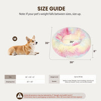 Donut Dog Bed Medium Size Dog, Round Cat Beds for Small Dogs – Essentials for Dogs - Rainbow / 30"L x 30"W x 8"Th - image 4