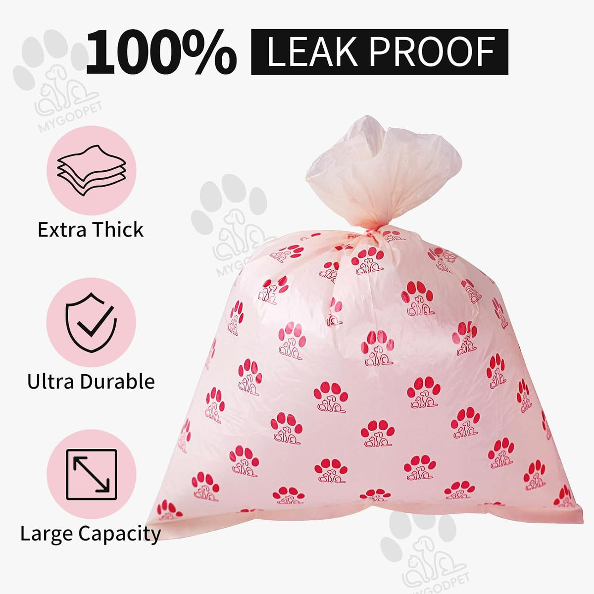 Dog Poop Bags Rolls with Dispenser 150 Count Biodegradable Bags - 1 Count (Pack of 300) / A-Pink(Cherry Blossom)-300 Bags - image 4