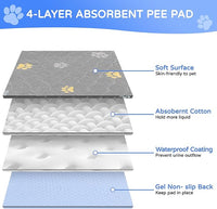 Aitmexcn Washable Puppy Dog Pee Pad, 2PCS 100% Waterproof Whelping Training Mat for Puppy/Senior Dog, Fast Drying Reusable Puppy Pads for Indoor, Outdoor and Car Travel- 48'' x 48'' - Llight Gray