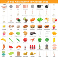 105Pcs Kids Kitchen Toy Accessories - Pink - image 2