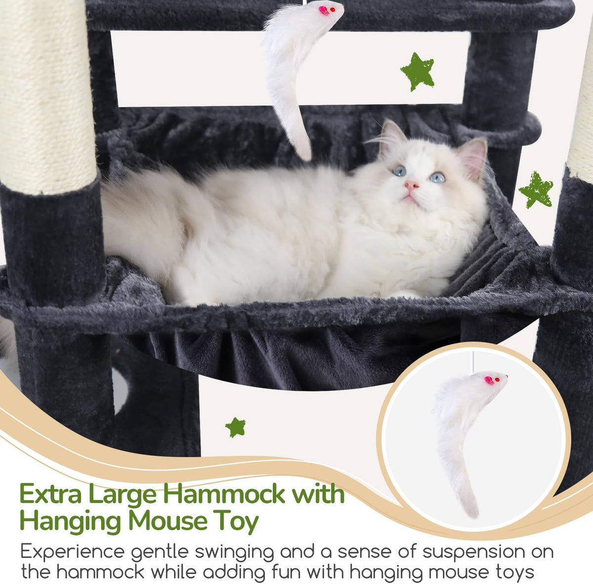 Globlazer F70 Pro Heavy Duty Cat Tree Tower for Indoor Cats Large - Dark Grey / XL - image 3