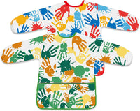 2 Pcs Kids Art Smock Painting Toddler Smock Long Sleeve with 3 - Red+green / 2
