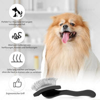 Slicker Brush for Dogs, Long Pin Dog Grooming Brush for Goldendoodles, Poodles, Doodles, Includes Pet Comb & Undercoat Rake, Perfect for De-Shedding, Dematting & Reducing Tangles. Large, Black