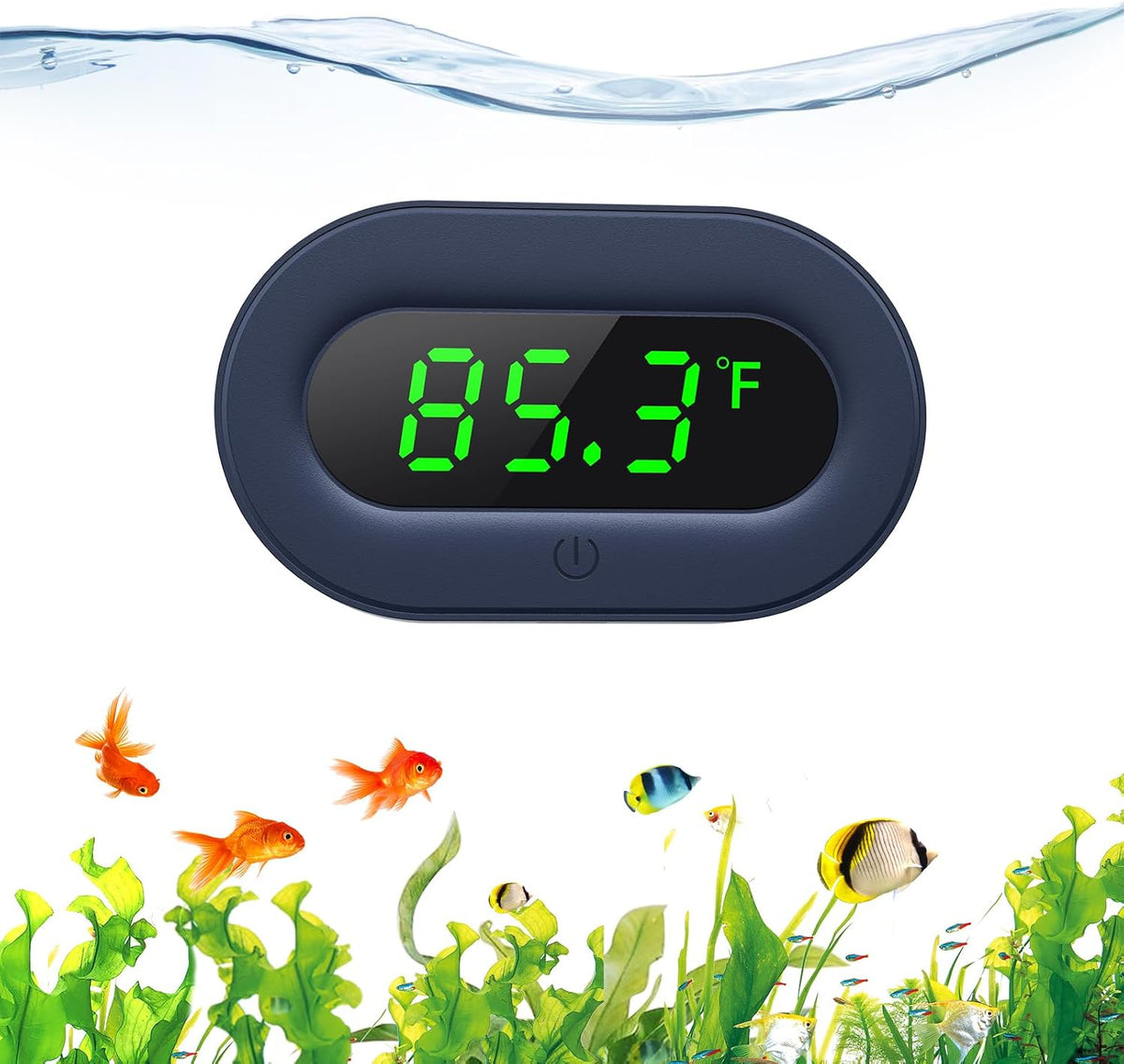 PAIZOO LED Aquarium Thermometer Digital Highly Accurate Replaceable - Green Display