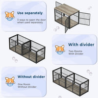 Lyromix 86.62'' Dog Crate Furniture Large Breed TV Stand, Grey – Essentials for Dogs - Ancient gray / 86.6"L x 29.9"W x 33.1"H / TV Stand Crate - image 4