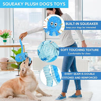 Squeaky Dog Toys Octopus Stuffed Crinkle Toy, Puppy Chew Toys for Teething, Durable Tug of War Interactive Plush Dog Toys for Puppies Small, Medium, and Large Dogs