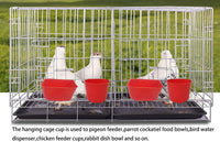 Cage Cups Birds Feeders Seed Bowl Chicken Feeding Watering Dish - 10PCS Red - image 4