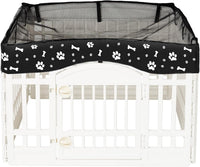 Dog Playpen Mesh Top Cover for 36" Inch Pet Playpen with 4 Panels - Black