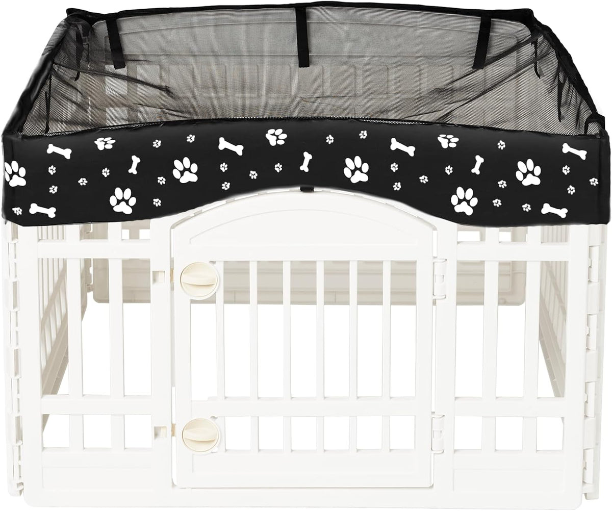 Dog Playpen Mesh Top Cover for 36" Inch Pet Playpen with 4 Panels - Black