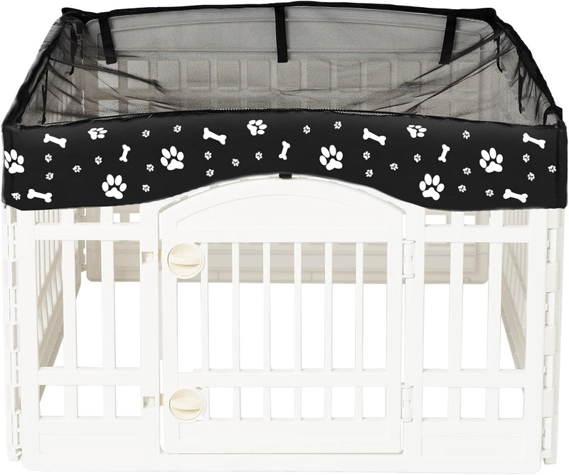 Dog Playpen Mesh Top Cover for 36" Inch Pet Playpen with 4 Panels - Black