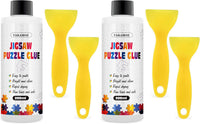 YAKAMOZ Jigsaw Puzzle Glue Clear, Quick Drying with Scraper - 200ml (Pack of 2)