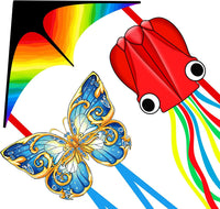 Xida rainbow octopus kite, a frameless ripstop polyester kite with flying line and handle - view 5