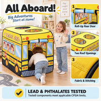 Cecailin fire truck pop up play tent for kids with roll-up door in red - view 11