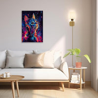 Cat Wall Art Canvas Fantastic Animal Wall Decor Prints Framed Painting Colorful Pictures Gifts Artwork for Bathroom Living Dining Kitchen 16"x24"