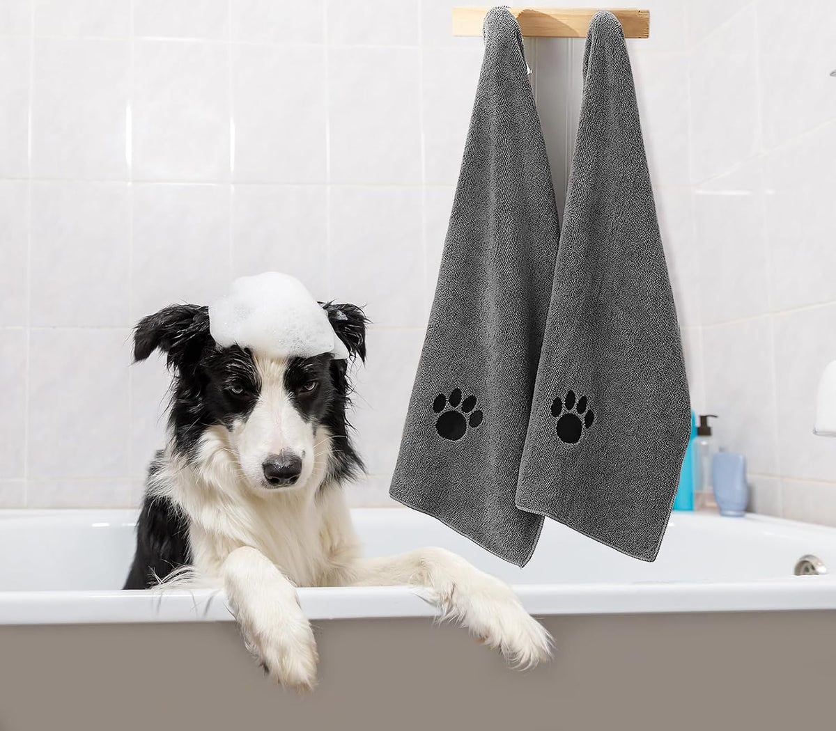 Puomue 2 Pack Microfiber Dog Towels for Drying Dogs - Grey / 40 x 23.6 inches - 3 Pack - image 3