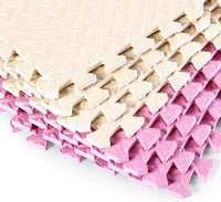 Foam Play Mat for Baby, Soft Non-Toxic Baby Playmat - Beige/Pink / 36 Pcs/70.8*70.8 - image 3