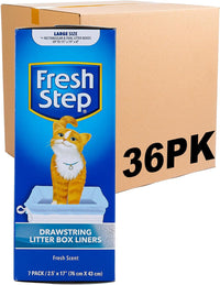 Fresh Step Drawstring Cat Litter Liners, Scented, 2-Pk - Fresh Scent / 7 Count (Pack of 36)