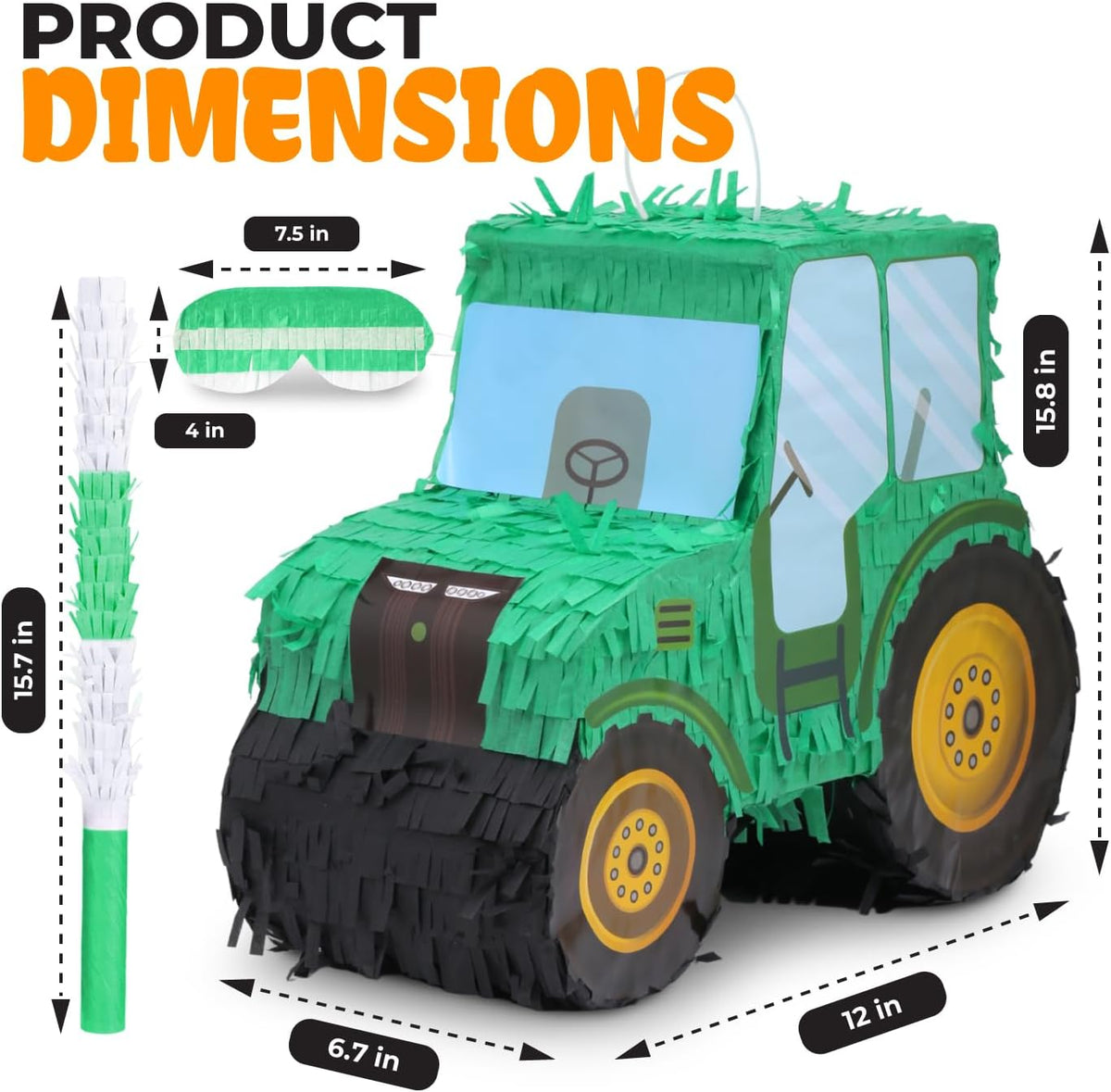 Mushroom Pinatas Bundle with a Blindfold and a Bat - Tractor - image 2