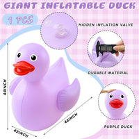 Hungdao 1 Pack 4 Feet Giant Inflatable Duck Pool Float - Purple / 1 - image 2