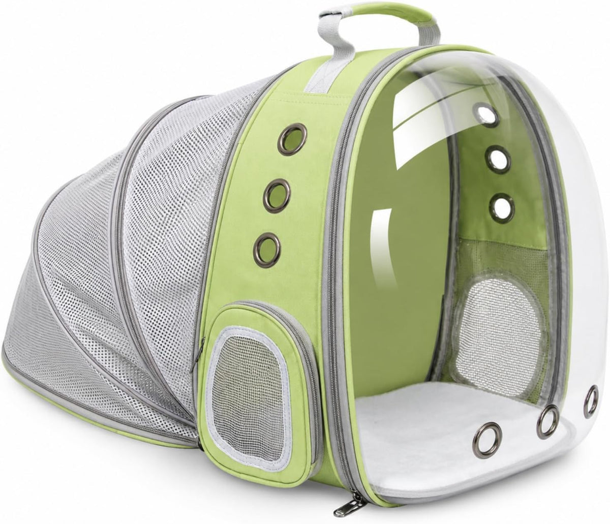 Expandable Cat Carrier Backpack with Bubble Window - LightGreen