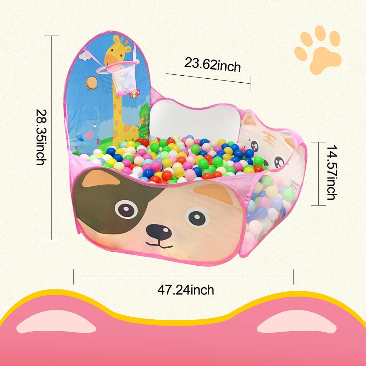 Kids Ball Pit, Pop Up 3+Children Play Tent - image 2