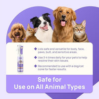 HICC PET Dog Hot Spot Treatment Spray, Itch Relief for Dog Care& Cat Care, 2X Strength for Dog Wound Care, Alleviate Dry Itchy Skin, Allergies, Inflammation, Dog Skin Irritation Treatment, 10 fl oz