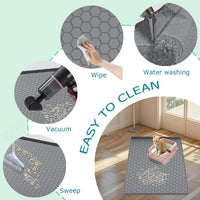 Cat Litter Mat, Silicone Large Cat Mat for Litter Box - 34"L x 22"W / Grey - image 3
