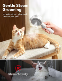 Cat Steam Brush, Brushes for Indoor Cats with Release Button - White - image 4