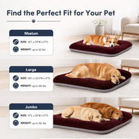 Magic Dog Orthopedic Extra Large Dog Bed 47 Inch - 32.0"L x 24.0"W x 3.0"Th / Burgundy - image 2